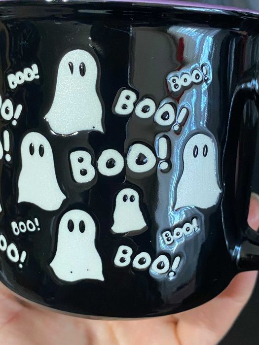 Чашка, кружка з привидами Хелловін, Чашка с привидениями Halloween готична