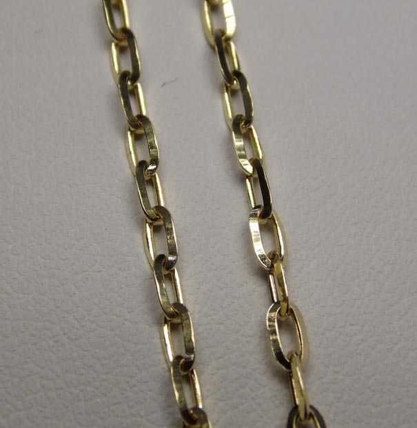 Złoty łańcuszek ankier diamentowane ogniwa 50 cm. 2,1 mm.