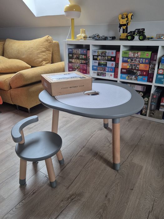 Stokke MuTable tablet stolik i krzesło chair szary