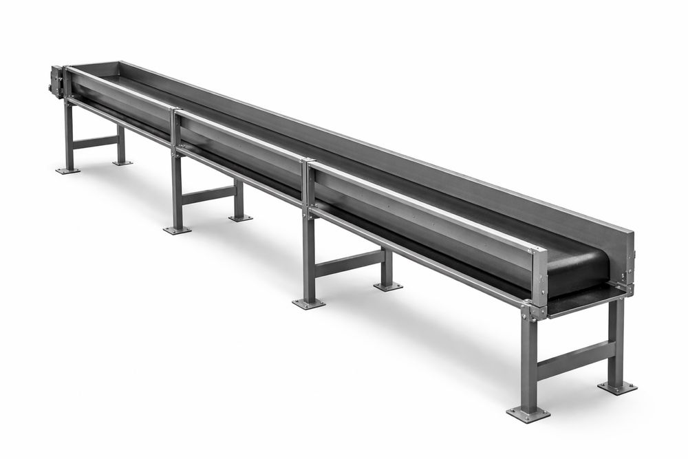 Жолобковий стрічковий транспортер вузький. Для технологічних ліній