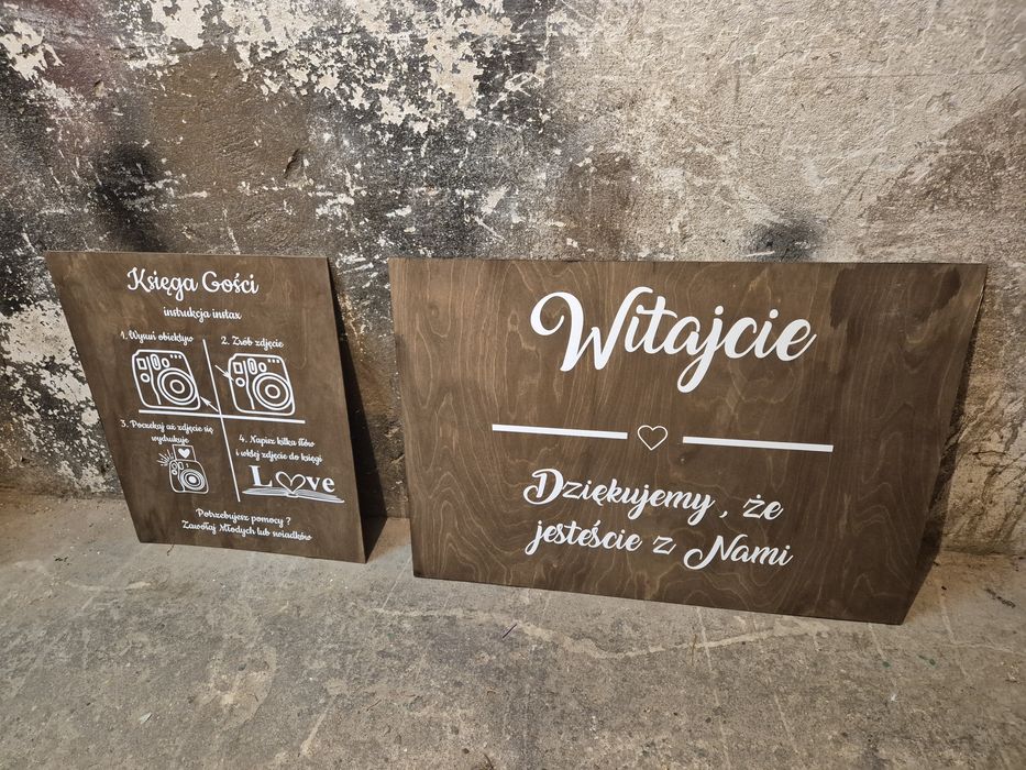 Tablice na wesele przywitalne, instaks
