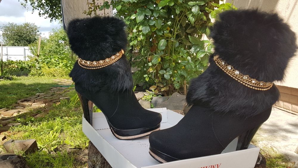 Зимові ботильйони AMG З НАТУРАЛЬНОЮ опушкою