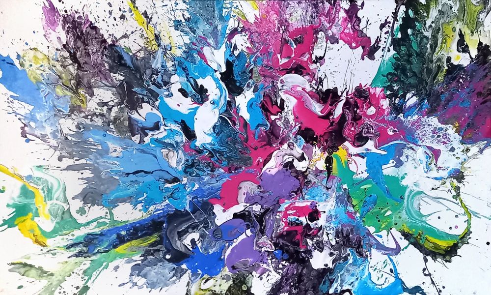 Abstrakcja 200x120 duży wieliki obraz malowany