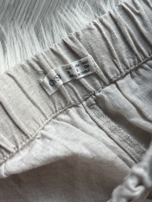 Beżowe Spodnie Len 100% Oysho 36 S