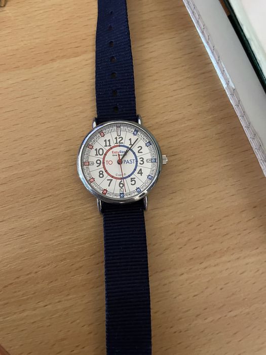 Easyread Time Teaching Waterproof Wrist Watch Red & Blue face Navy