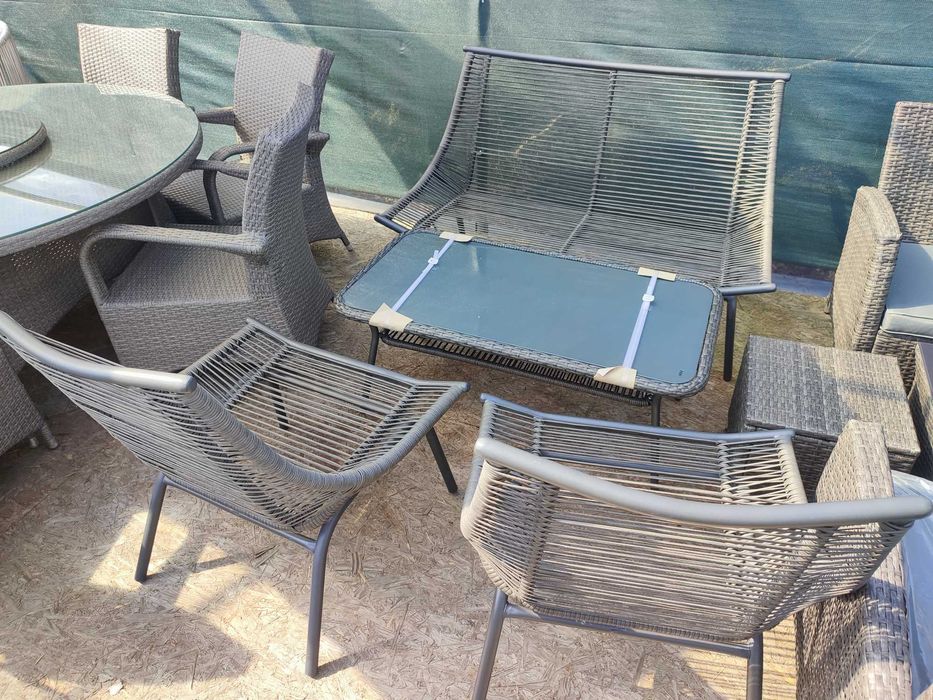 Meble Ogrodowe Venus Sofa 2 Fotele Stolik Technorattan
