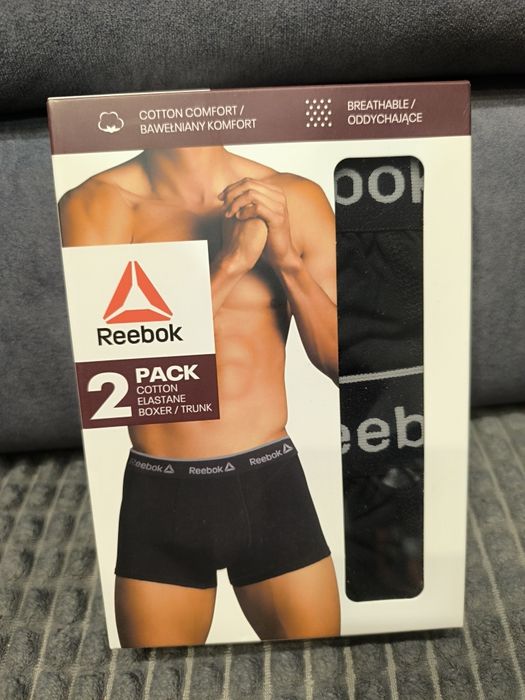 2 pak bokserek Reebok r.xl czarne szeroka guma napisy  bawełna