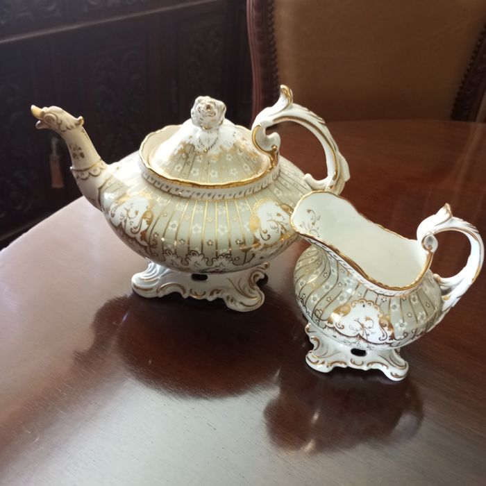 Rococo Tea Set and Creamer470955479763537920