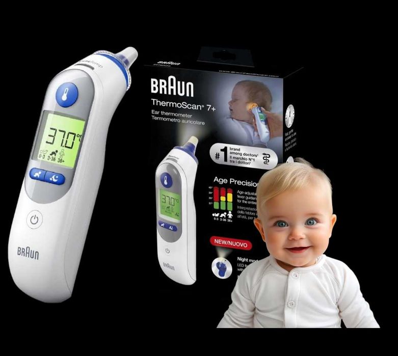 MEGA !!! TERMOMETR DOUSZNY Braun ThermoScan 7+(IRT6525)