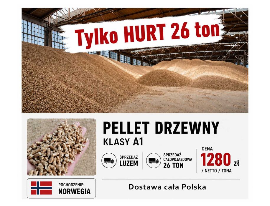PELLET Drzewny Klasy A1 / 6mm - Dostawa Luzem - Duże Ilości - Wysoka jakość / Niska Cena