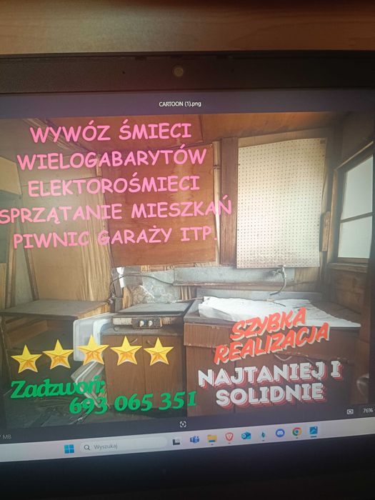 Wywóz śmieci odpadów wielogabarytowych sprzątanie mieszkań piwnic
