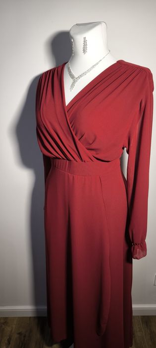 Nowa sukienka bordową długa włoska xl-3xl