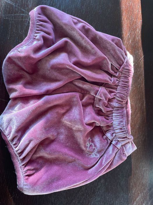 Calções de veludo rosa velho para menina à partir de 6 meses