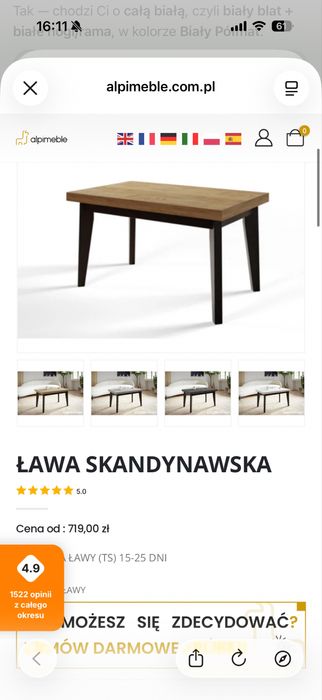 ŁAWA SKANDYNAWSKA odbior osobisty