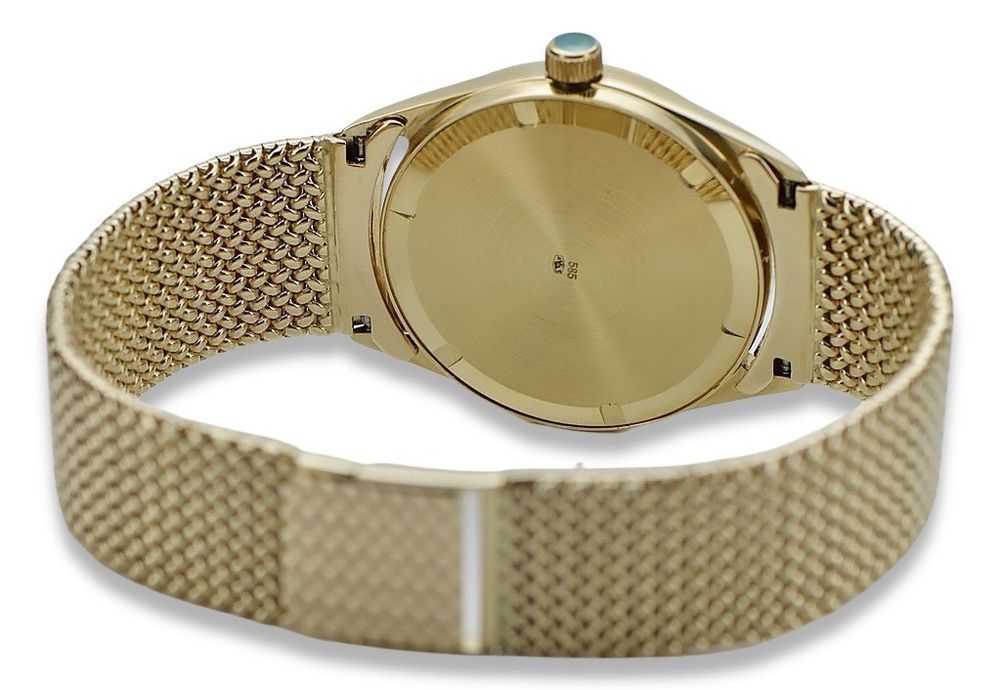 Zegarek z bransoletą damski unisex 14k 585 Geneve mw013ydg&mbw014yo-fW