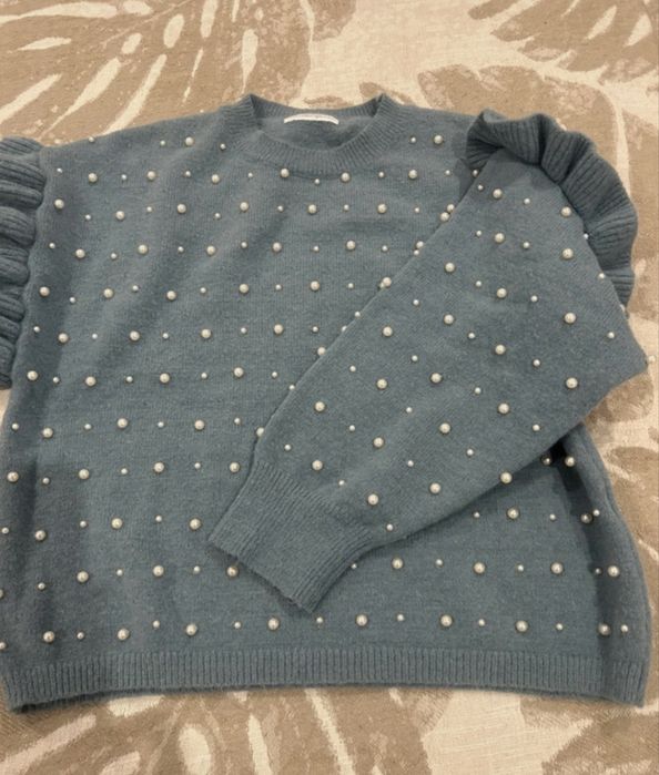 Camisola de malha com perolas