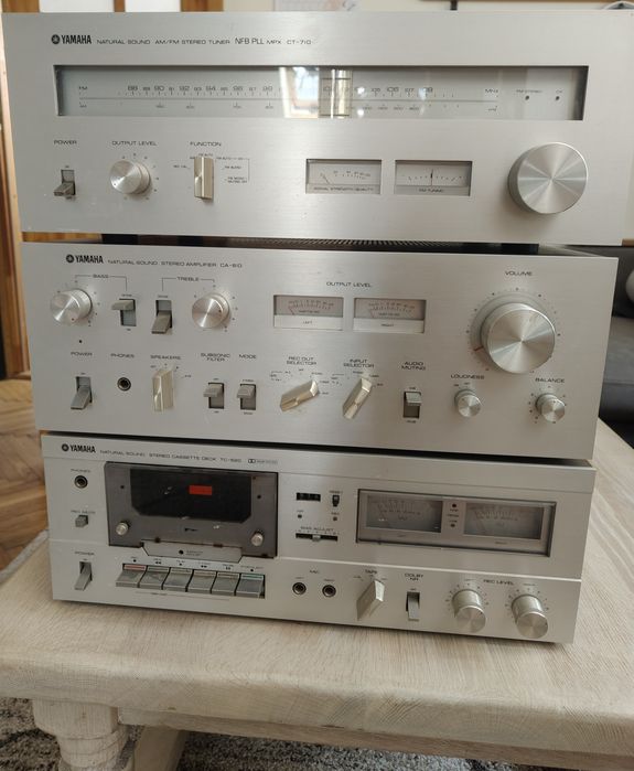 Zestaw stereo Yamaha CA-610 + tumer + kaseta