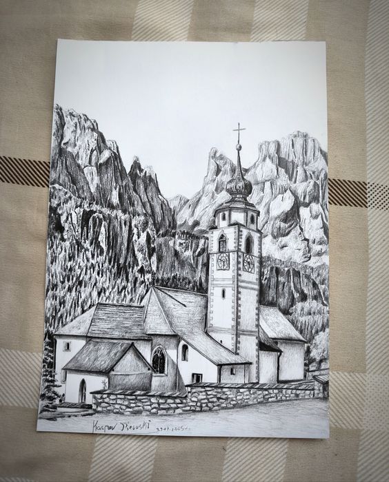 Rysunek wykonany ołówkiem na formacie A4