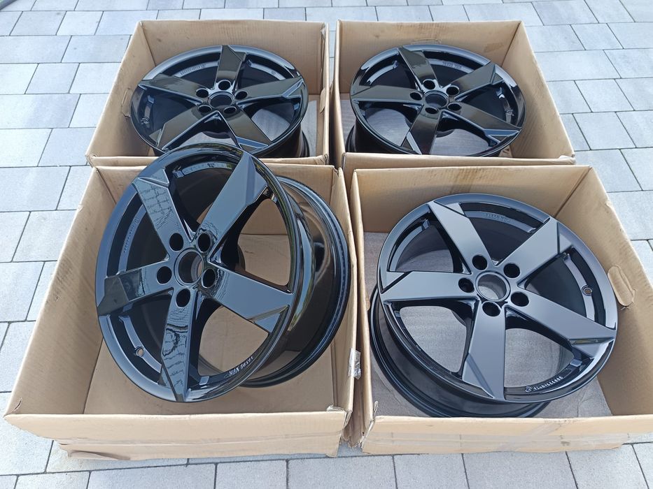 Felgi 17'' 5x112 Audi A6 C5 A6 C6 A8 D2 A8 D3 Q5 8R Q7 4L Nowe Czarne  | #A28C