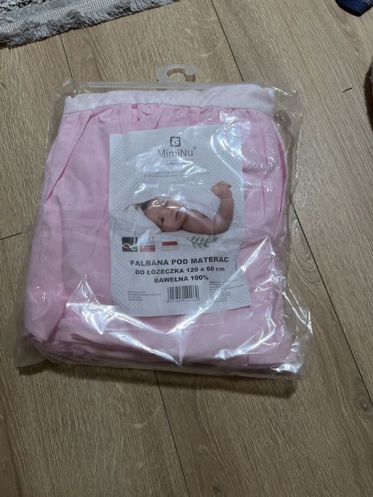 Prześcieradło z falbanką 120 x 60 bawełna 100%