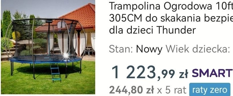 Okazja! Super cena. Tampolina  305 cm *Premium* Mega mocne rury HIT.
