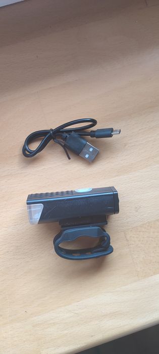 Lampka rowerowa przod biala led usb