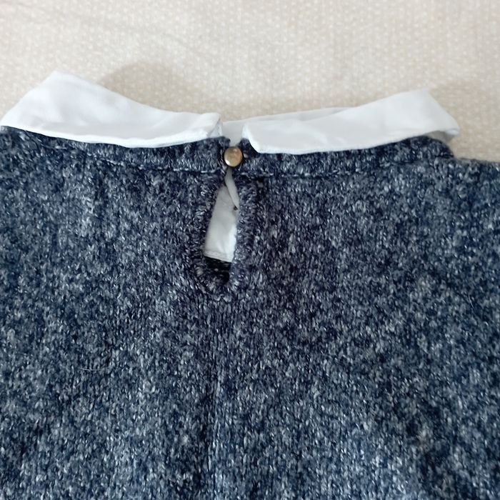 Casaco em lã, com detalhes em viscose