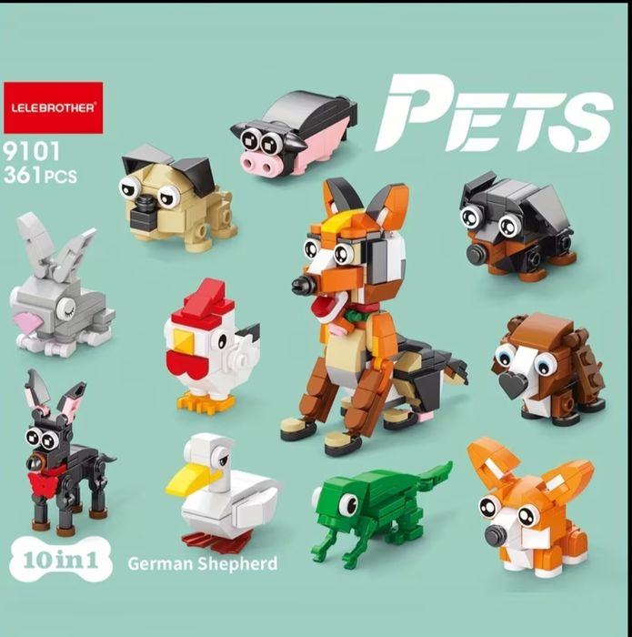 ‼️New‼️Конструктор LELEBROTHER Pets 9101 Тварини- набір 10шт‼️Top‼️