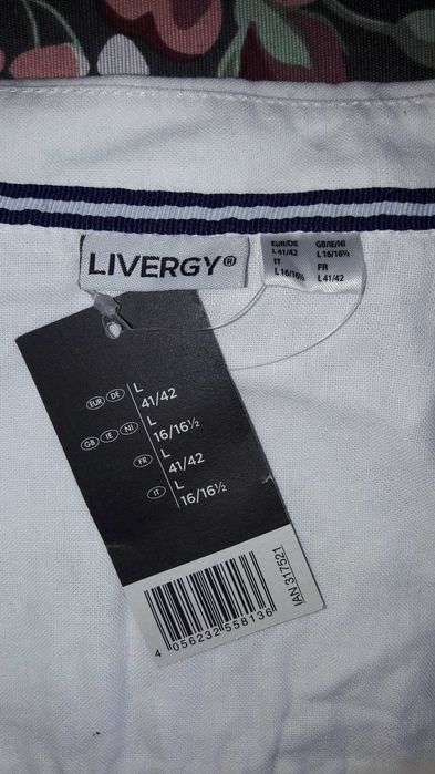 Koszula z długim rękawem LIVERGY biała – NOWA