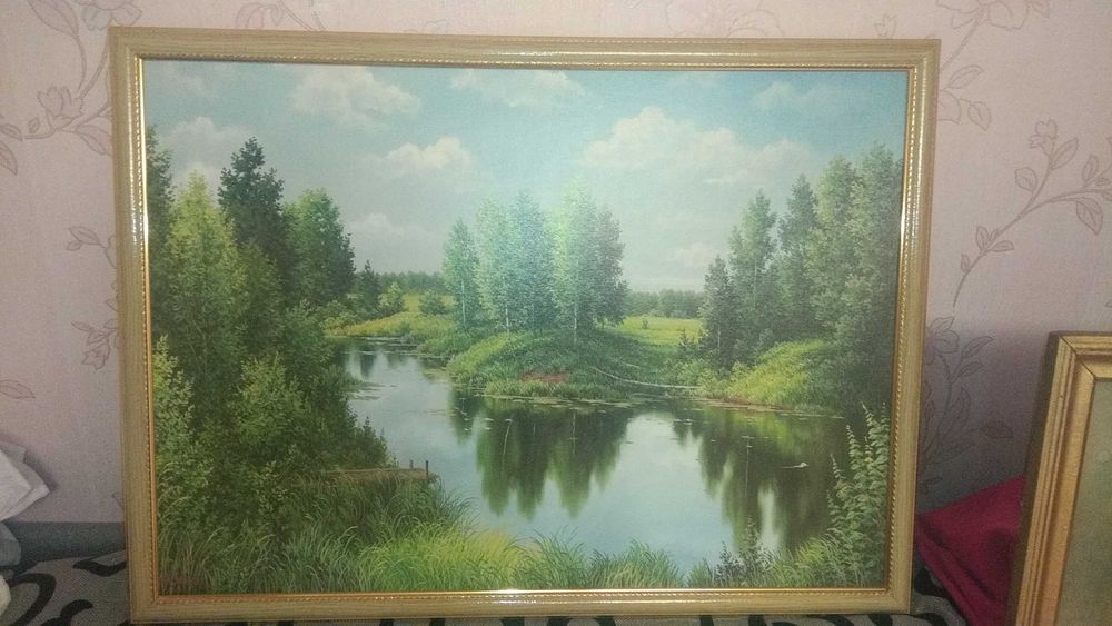 картина пруд лес озеро природа автор осипов