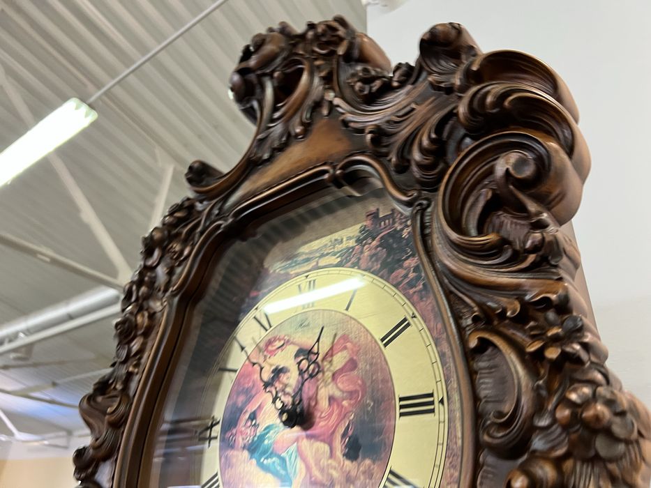 Годиник механічний з боє і мелодіями старовинний напольний масив