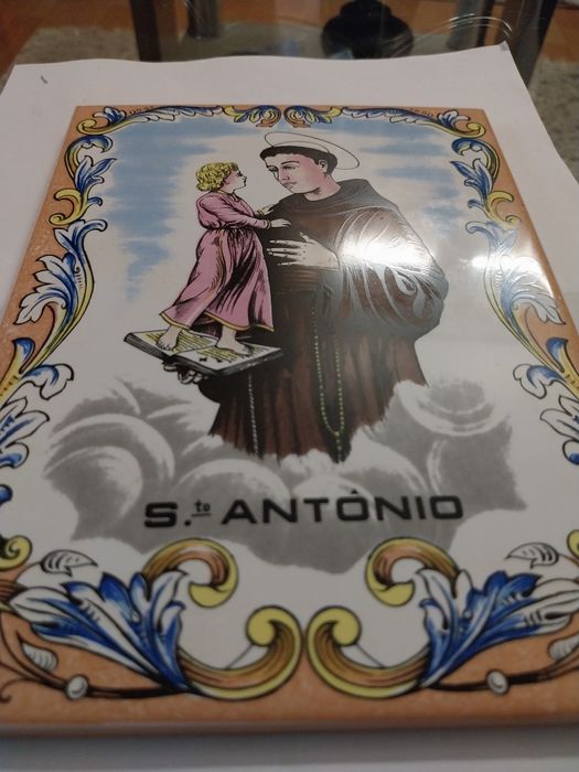 Azulejos raros 20x15 coloridos Santo António (2 exemplares)