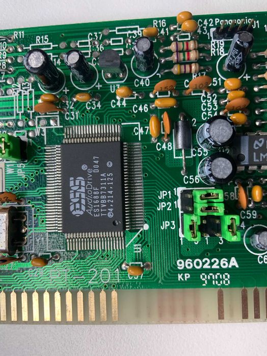 Ретро звуковая карта Pine Technology PT-201 (1997, шина ISA, чип ESS1688F, проверена)