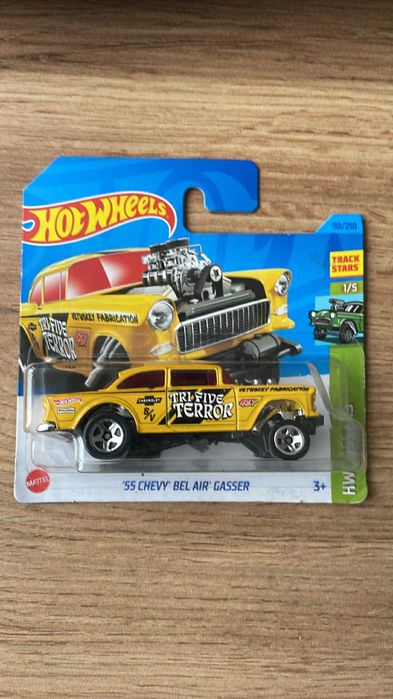 hot wheels 55 chevy bel air gasser yellow