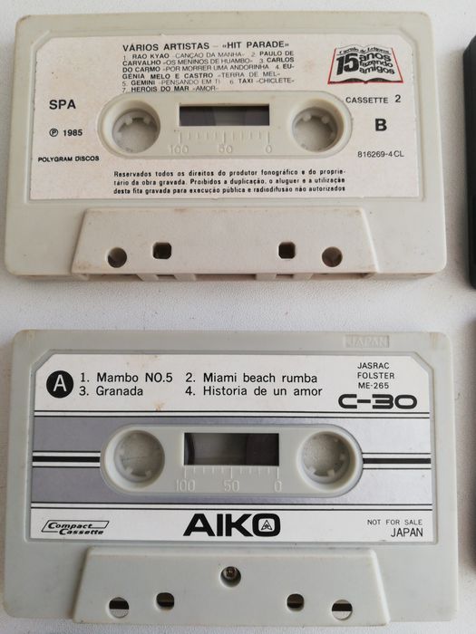 Cassetes antigas sem caixa