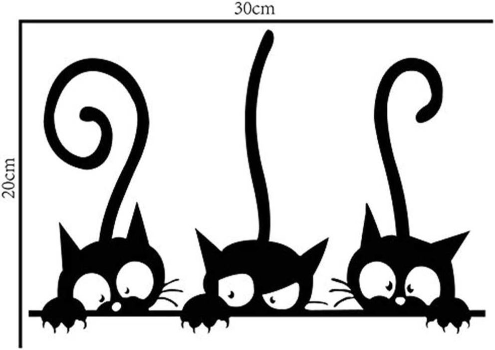 Três gatos engraçados animal adesivo bricolage autocolantes para a casa