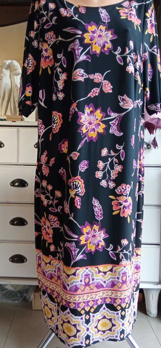 Bonmarche sukienka 24 52 54 boho 132cm pachy wesele