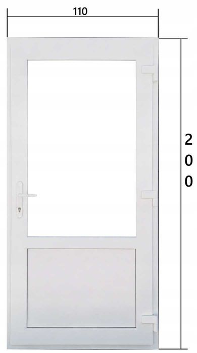 DRZWI Kacprzak 110x200 Drzwi ZEWNĘTRZNE szyba/panel PCV Białe Lider OLX