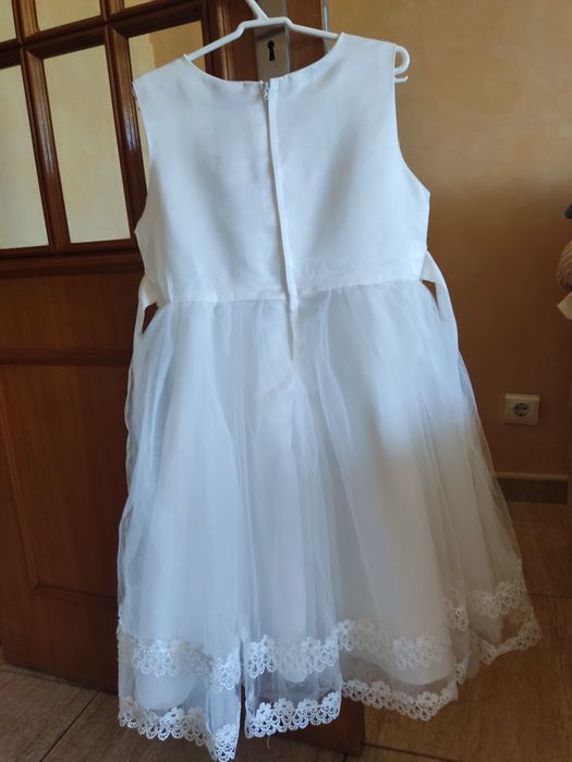 Vestido branco criança menina - Batizado, Primeira Comunhão, Daminha