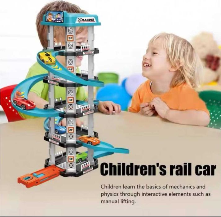 Детский игровой трек-паркинг с машинками 5-уровневый гараж