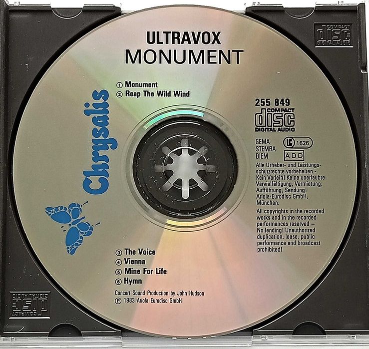 Ultravox – Monument The Soundtrack CD 1983, stare wydanie niemieckie!