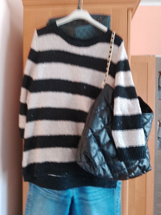 Sweter damski w paski rozmiar L
