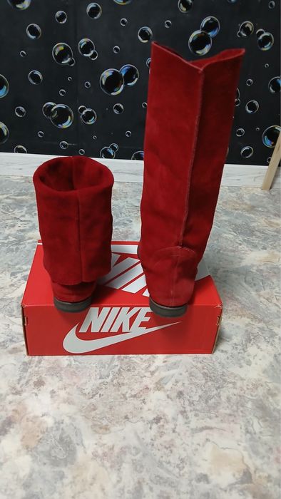 Сапоги весна осень замша