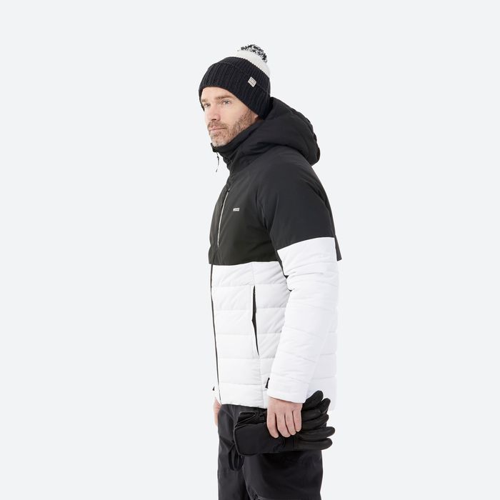 Casaco de ski e snowboard quente homem 100  - branco / preto