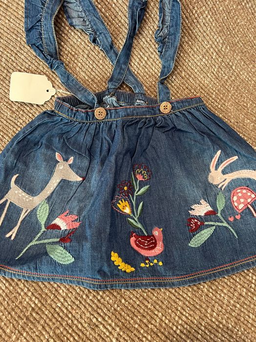 Saia ganga bordada menina criança