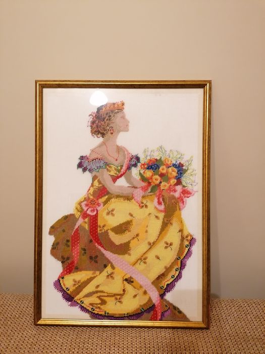 Габеленовый шов, картина девушка