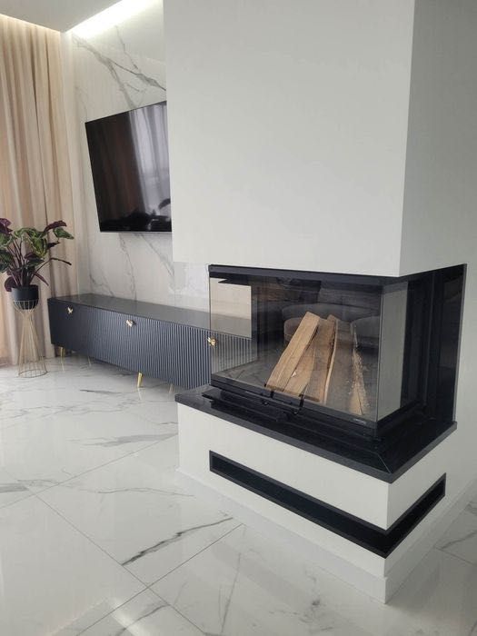 Kominek Hitze kratki defro  TRINITY 80x35x53.Gilotyna z zabudowa