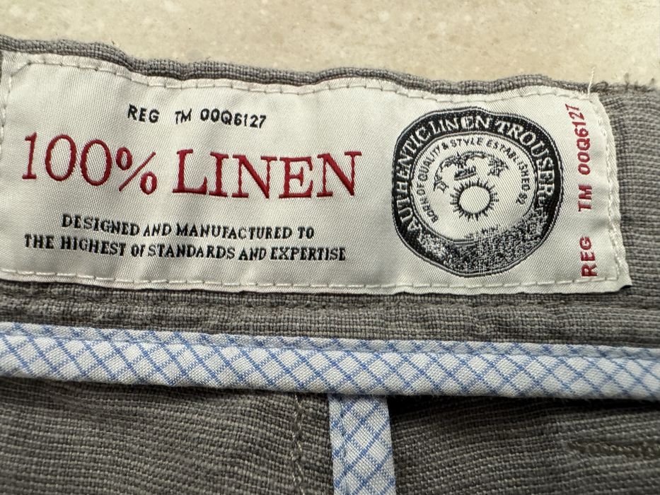 Męskie letnie Spodnie 100% Len  Next Authentic Linen – Rozmiar M/L jak nowe