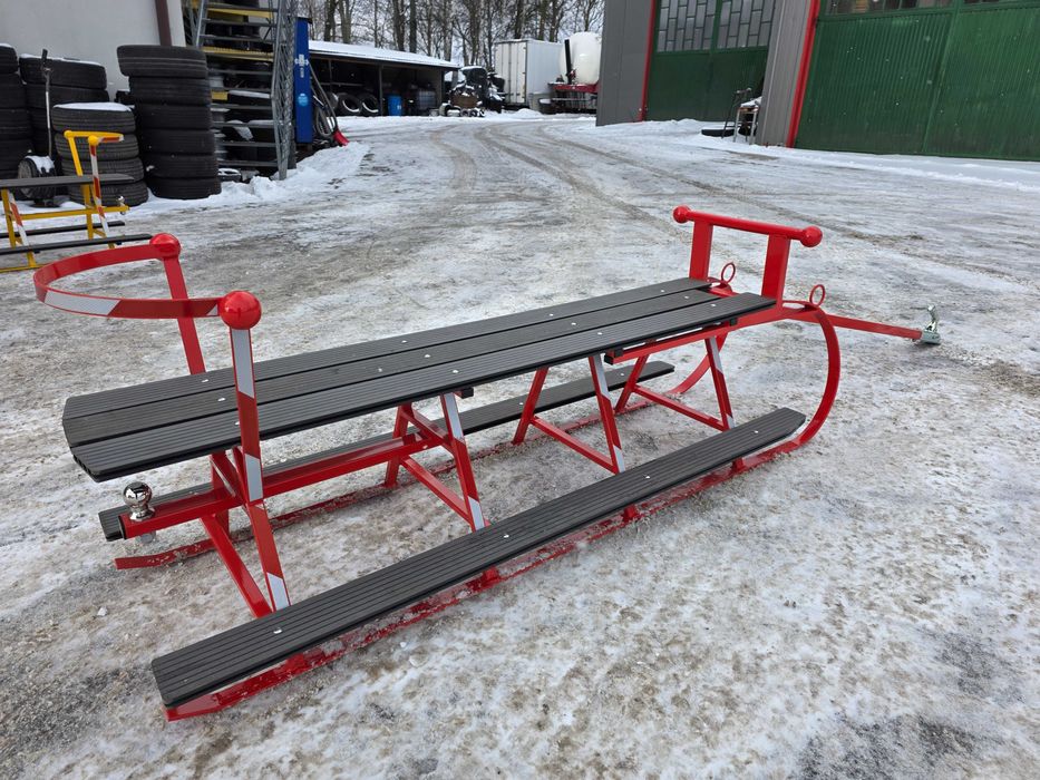 Sanki Kuligowe / Masywne Duże Sanie do Quada Traktora Siedzisko 195cm