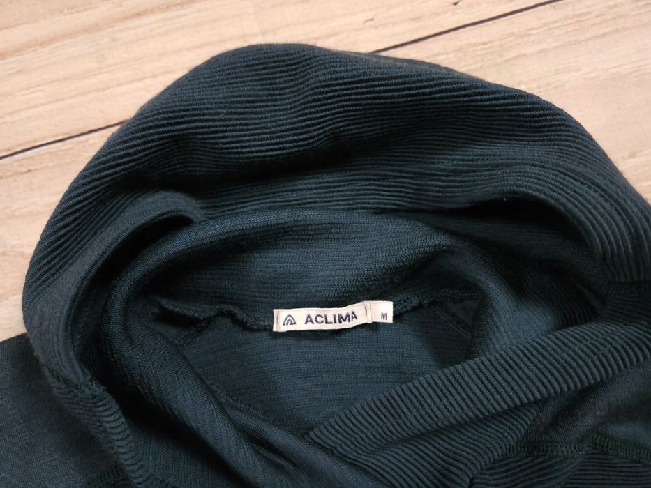 ACLIMA Bluza Damska z Kapturem Wełna Merino Logo r. M